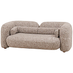 Дизайнерский двухместный диван с мягкими спинкой и подлокотниками светло-коричневый с принтом Madelaine Sofa Cocoa варинант исполнения - 2 | Loft Concept в Барнауле