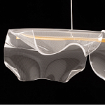 Люстра линейная с 3-мя белыми волнистыми плафонами Wave Line варинант исполнения - 6 | Loft Concept в Барнауле