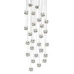 Люстра каскадня с 27-ю прозрачными шарообразными подвесами Bubbles Bocci варинант исполнения - 1 | Loft Concept в Барнауле