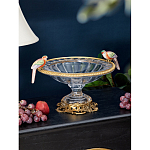 Чаша стеклянная с фигурками разноцветных попугаев на ободке 41 Eden Garden варинант исполнения - 2 | Loft Concept в Барнауле