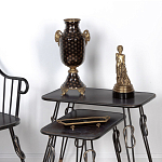 Ваза черного цвета из фарфора с золотистым узором и бронзовыми элементами Eden Garden porcelain and bronze варинант исполнения - 3 | Loft Concept в Барнауле