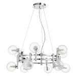 Люстра подвесная с 12-ю рельефными прозрачными плафонами из стекла и основанием цвета Хром Perforated Glass Bubbles варинант исполнения - 1 | Loft Concept в Барнауле