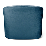 Стул с мягкой синей обивкой из велюра и подъемно-поворотным механизмом на белых колесиках Harper Blue and White варинант исполнения - 3 | Loft Concept в Барнауле