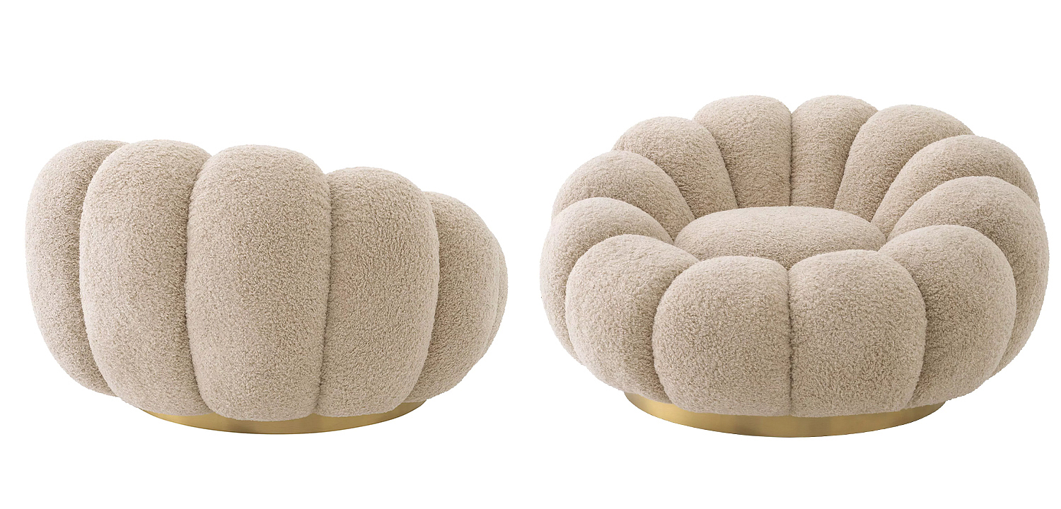 Кресло Eichholtz Swivel Chair Mello Canberra Sand Кресло Eichholtz Swivel Chair Mello Canberra Sand - Loft-Concept в Барнауле