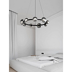 Люстра подвесная светодиодная в форме кольца Gray Ring Chandelier варинант исполнения - 1 | Loft Concept в Барнауле