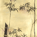 Обои ручная роспись Bamboo Quicksilver on Warm Gold gilded tea paper варинант исполнения - 1 | Loft Concept в Барнауле