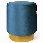 Пуф синий велюр на золотом металлическом основании Golden Belt варинант исполнения - 1 | Loft Concept в Барнауле