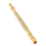 Ручка шариковая металлическая с гравировкой и красным фианитом в деревянной коробке Metal Pens варинант исполнения - 3 | Loft Concept в Барнауле