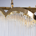 Люстра прямоугольная на цепях с прозрачными трубками и волнистым краем Nembus варинант исполнения - 7 | Loft Concept в Барнауле