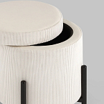 Молочный пуф на черных ножках SANJAY варинант исполнения - 3 | Loft Concept в Барнауле