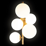 Бра с золотым основанием и 5-ю белыми шарообразными плафонами Bubble варинант исполнения - 1 | Loft Concept в Барнауле