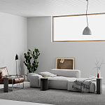 Стол журнальный цвета антрацит из 3-х частей со столешницами в виде геометрических элементов MUND ANTHRACITE варинант исполнения - 2 | Loft Concept в Барнауле