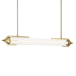Подвесной светильник линейный золотого цвета с длинной цилиндрической стеклянной трубкой Eurofase варинант исполнения - 1 | Loft Concept в Барнауле