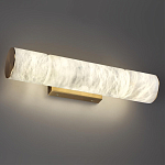 Бра с цилиндрическим плафоном из белого алебастра на прямоугольном основании Латунь Cryptocrystalline Stone варинант исполнения - 2 | Loft Concept в Барнауле