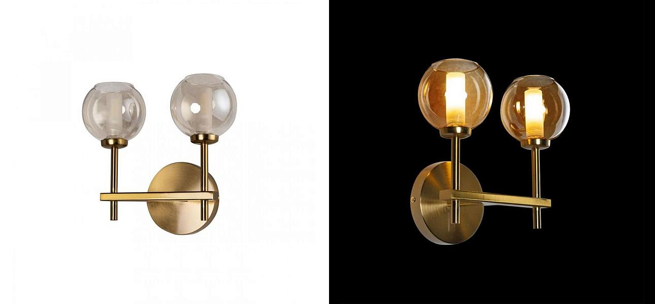 Бра RH Boule de Cristal Double Wall Lamp amber Gold Бра RH Boule de Cristal Double Wall Lamp amber Gold - Loft-Concept в Барнауле