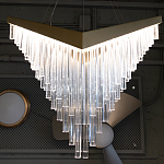 Люстра золотого цвета в форме галочки с каскадом длинных прозрачных трубок Eurofase варинант исполнения - 13 | Loft Concept в Барнауле