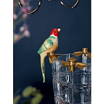 Ваза из прозрачного стекла с бронзовыми ножками и фигурками попугаев Eden Garden porcelain and bronze варинант исполнения - 3 | Loft Concept в Барнауле