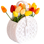 Кашпо для цветов в виде сумки Bag Vase Round White варинант исполнения - 1 | Loft Concept в Барнауле