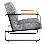 Кресло серый велюр с жесткими подлокотниками на полозьях Ashton варинант исполнения - 2 | Loft Concept в Барнауле