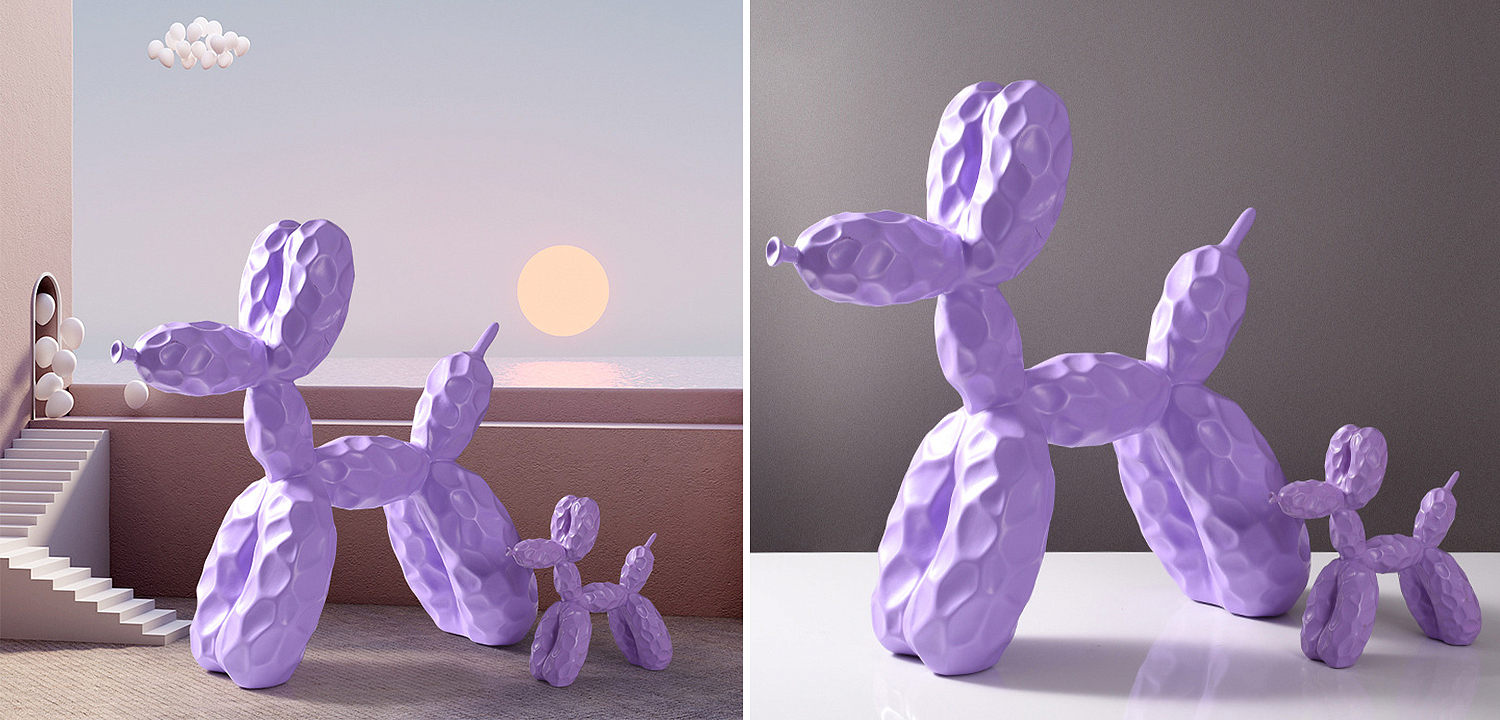 Статуэтка Jeff Koons Balloon Dog Crumpled Lilac Статуэтка Jeff Koons Balloon Dog Crumpled Lilac - Loft-Concept в Барнауле