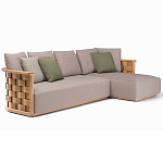 Дизайнерский уличный диван из массива дерева с плетеной спинкой PALINFRASCA Sofa варинант исполнения - 1 | Loft Concept в Барнауле