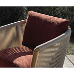 Дизайнерское уличное кресло из массива дерева с веревочной спинкой BOBOLI Armchair варинант исполнения - 3 | Loft Concept в Барнауле