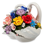 Статуэтка фарфоровая Лебеди с цветами Charming Statuette варинант исполнения - 1 | Loft Concept в Барнауле