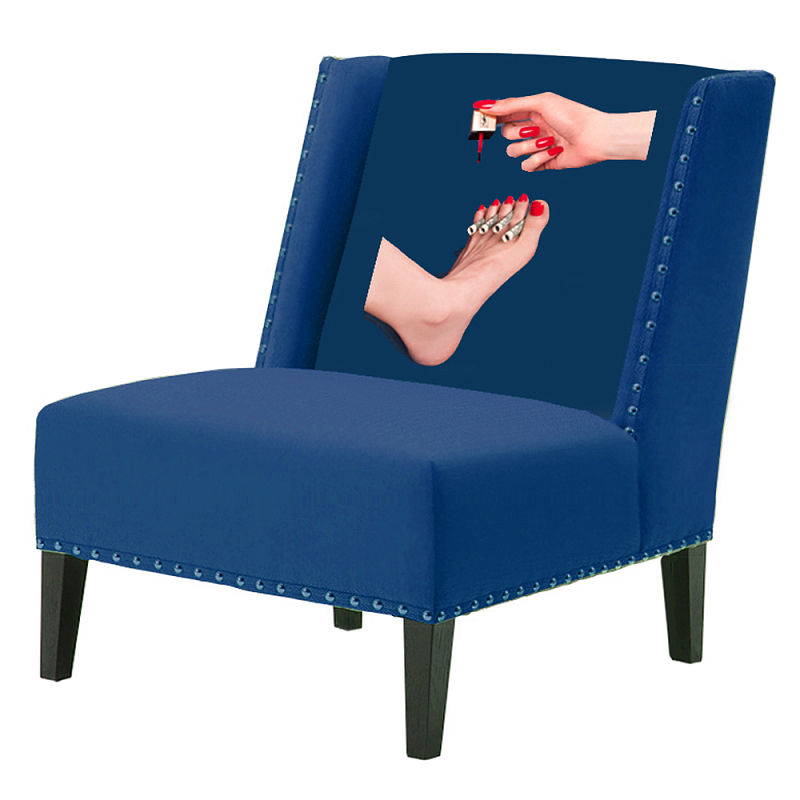 FUN Armchair "Pedicure" Blue Дизайнерское кресло с цветным принтом Сапфирово-синий FUN Armchair "Pedicure" Blue Дизайнерское кресло с цветным принтом Сапфирово-синий в Барнауле | Loft Concept