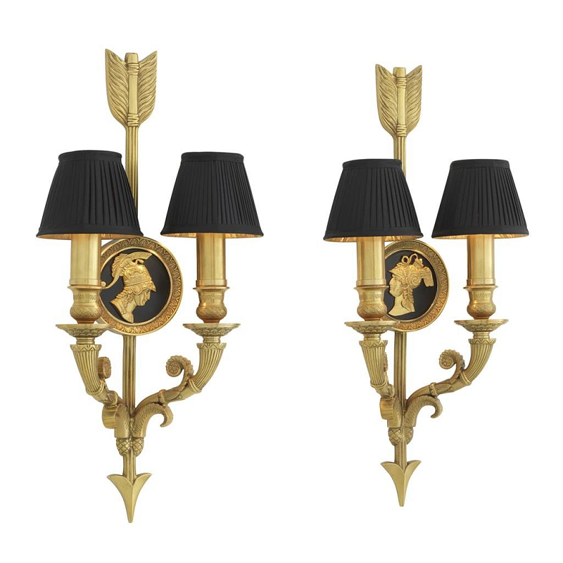 Комплект из 2-х бра Eichholtz Wall Lamp Tiberius Черный Золотой Комплект из 2-х бра Eichholtz Wall Lamp Tiberius Черный Золотой в Барнауле | Loft Concept