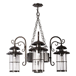 Уличная подвесная люстра с 4-мя цилиндрическими плафонами на цепях Elysian Lanterns варинант исполнения - 1 | Loft Concept в Барнауле