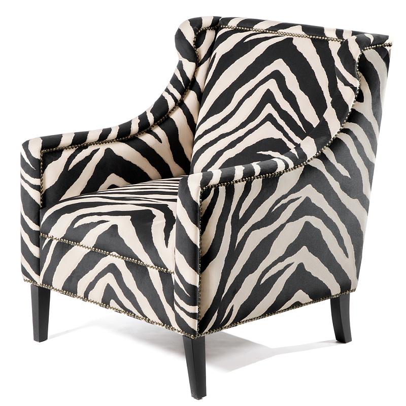 Кресло Chair Jenner Zebra Черно-белый Черный в Барнауле | Loft Concept 