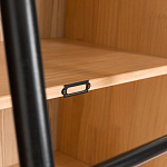 Книжный шкаф из массива сосны с металлической лестницей Burton Wood Cabinet варинант исполнения - 6 | Loft Concept в Барнауле