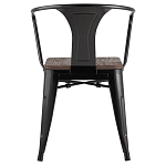 Черный глянцевый стул с сиденьем из натурального дерева TOLIX варинант исполнения - 4 | Loft Concept в Барнауле