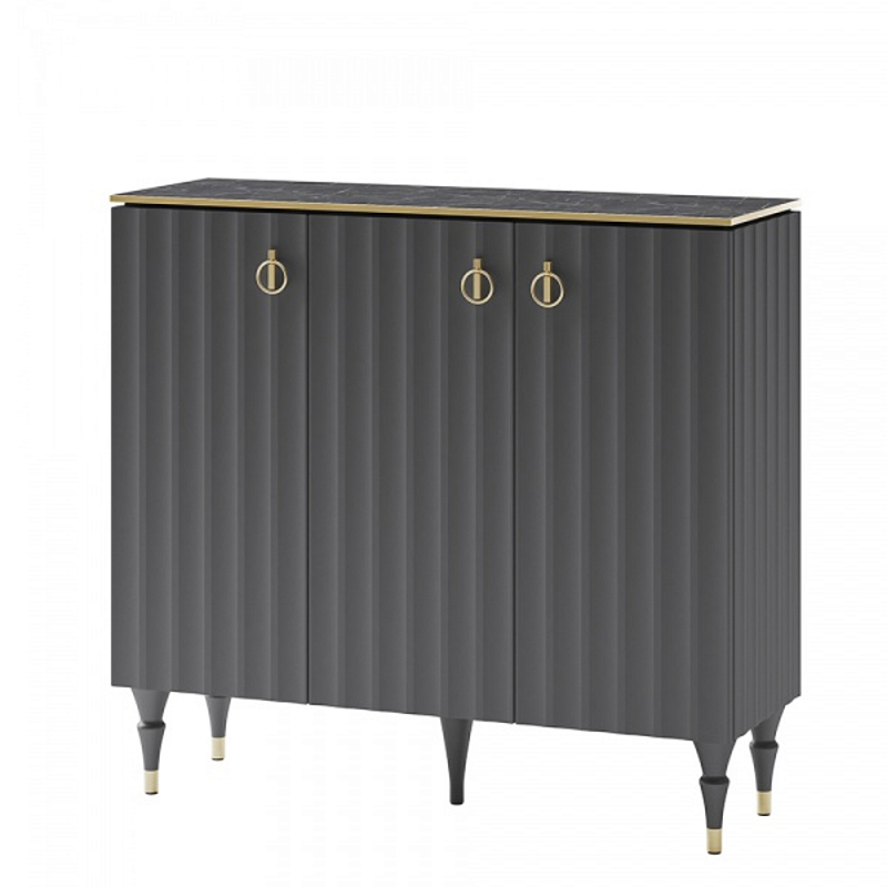 Консоль с фасадами цвета графит Antique Order Graphite Графит Золотой Черный Мрамор Nero Консоль с фасадами цвета графит Antique Order Graphite Графит Золотой Черный Мрамор Nero в Барнауле | Loft Concept
