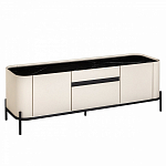 ТВ-тумба белая с чёрной столешницей с 2-мя дверками и ящиком San Marco варинант исполнения - 1 | Loft Concept в Барнауле