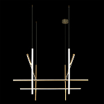 Люстра с 8-ю пересекающимися цилиндрическими плафонами на тонких тросах Trumpet tube варинант исполнения - 5 | Loft Concept в Барнауле