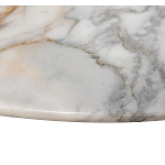 Столик журнальный с круглой мраморной столешницей на трех опорах Marble Stone Drawing варинант исполнения - 4 | Loft Concept в Барнауле