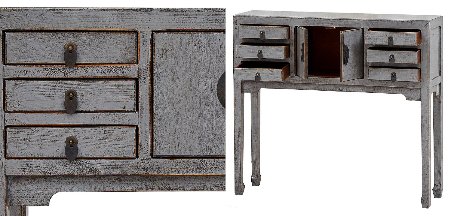 Серая Консоль в Китайском Стиле из сосны Grey Console Chinese Серая Консоль в Китайском Стиле из сосны Grey Console Chinese - Loft-Concept в Барнауле