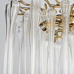 Люстра подвесная круглая в виде ветвей деревьев бронзового цвета с прозрачными подвесками-каплями Droplet Chandelier варинант исполнения - 5 | Loft Concept в Барнауле