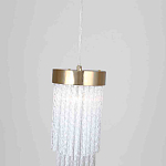 Подвесной светильник с прозрачными стеклянными подвесками и металлическим основанием Nembus варинант исполнения - 2 | Loft Concept в Барнауле