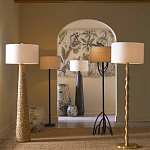 Торшер с фактурным массивным корпусом и тканевым цилиндрическим абажуром Textured Monolith варинант исполнения - 5 | Loft Concept в Барнауле