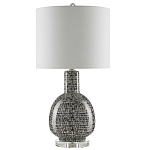 Настольная лампа с корпусом в форме амфоры и тканевым абажуром Warmth of Light варинант исполнения - 3 | Loft Concept в Барнауле