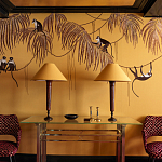 Обои с вышивкой ручной работы Étienne Original colourway on wool sateen варинант исполнения - 4 | Loft Concept в Барнауле