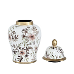 Ваза с нежным цветочным узором в пастельных тонах и крышкой с золотым акцентом Chinoiserie Ceramics варинант исполнения - 2 | Loft Concept в Барнауле