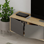 ТВ-тумба подвесная цвета древесины с 4-мя темно-серыми дверцами SPARK TV STAND OAK ANTHRACITE варинант исполнения - 4 | Loft Concept в Барнауле