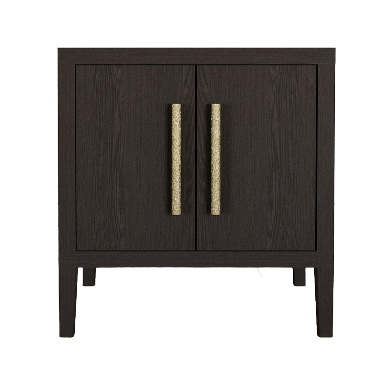 Тумбочка Primo с дверцами шпон темный орех Темный дуб Золотой в Барнауле | Loft Concept 