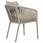 Стул серо-бежевый с декоративным плетением на спинке и подлокотниках Chair Weave варинант исполнения - 3 | Loft Concept в Барнауле