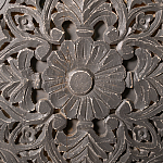 Деревянная тумба с резными ящиком и дверцей Azure Grey Wooden Nightstand варинант исполнения - 3 | Loft Concept в Барнауле