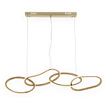 Люстра подвесная с 4-мя асимметричными кольцами золотого цвета Ring Horizontal варинант исполнения - 1 | Loft Concept в Барнауле