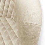 Барный стул со спинкой и подлокотниками на 4-х деревянных ножках Кремовый Велюр Ava Charm варинант исполнения - 4 | Loft Concept в Барнауле